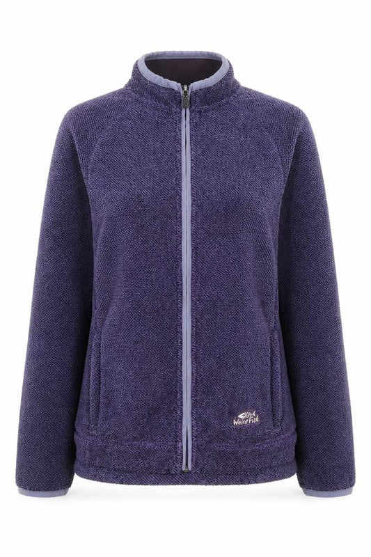 Weird Fish Women’s Purple Fleece Full Zip Jacket Size 10