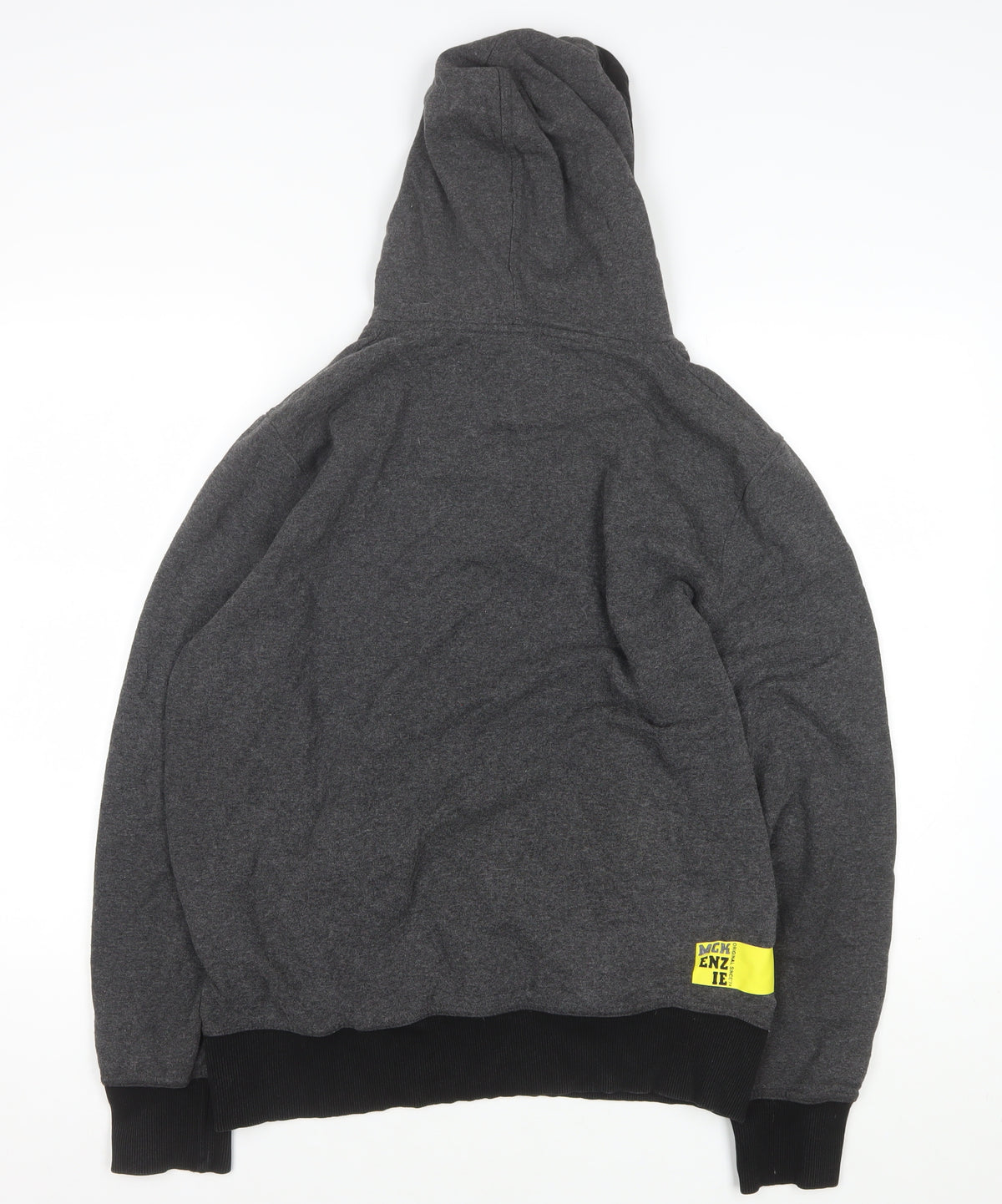 McKenzie Men’s Grey L Pullover Hoodie Button Pocket Logo