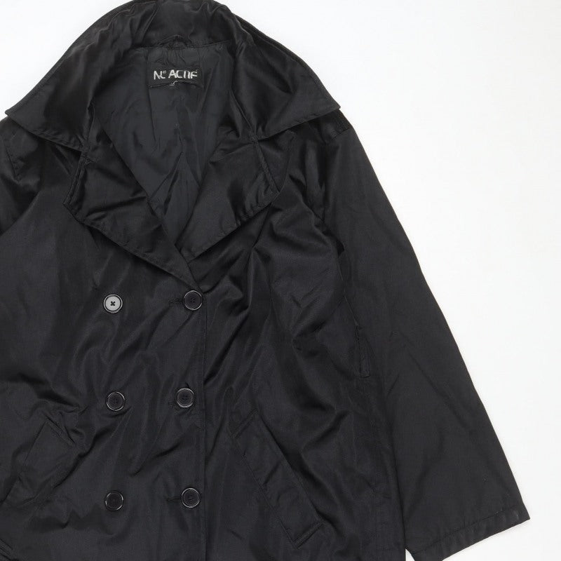 N° ACIF Women’s Black M Double-Breasted Nylon Mid-Length Coat