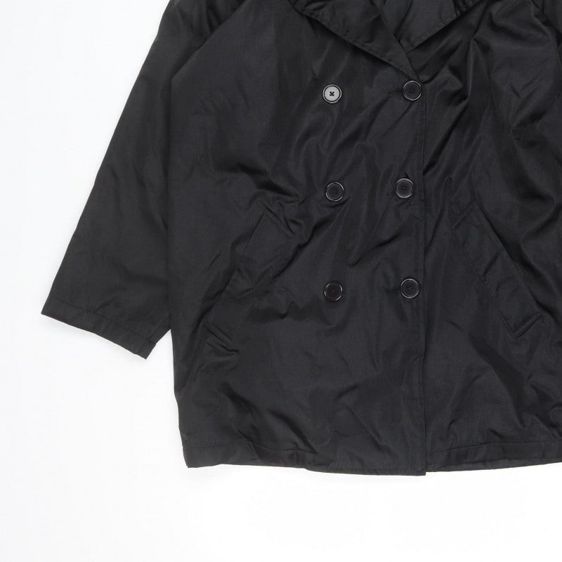 N° ACIF Women’s Black M Double-Breasted Nylon Mid-Length Coat