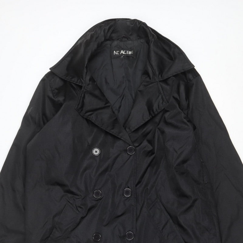 N° ACIF Women’s Black M Double-Breasted Nylon Mid-Length Coat