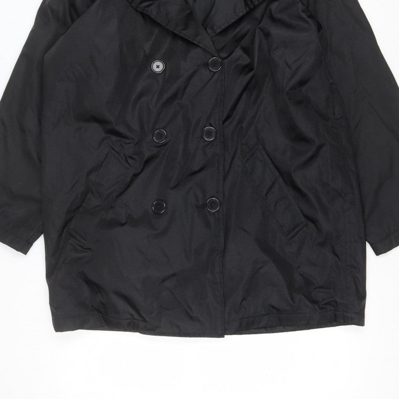 N° ACIF Women’s Black M Double-Breasted Nylon Mid-Length Coat