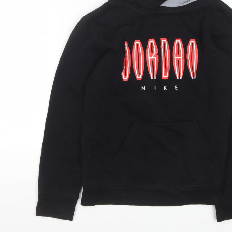 Nike Jordan Boys Black 12-13 Years Pullover Hoodie Logo Pocket