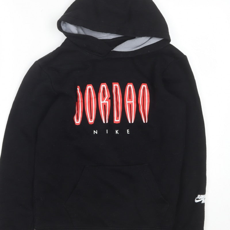 Nike Jordan Boys Black 12-13 Years Pullover Hoodie Logo Pocket
