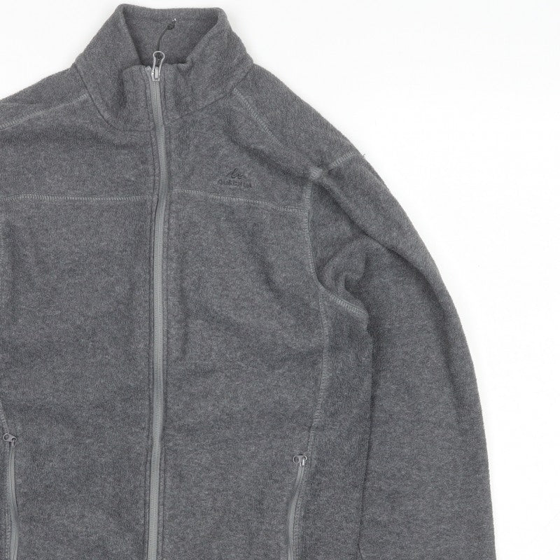 Quechua Men’s Grey M Full Zip Fleece Hiking Basic Jacket