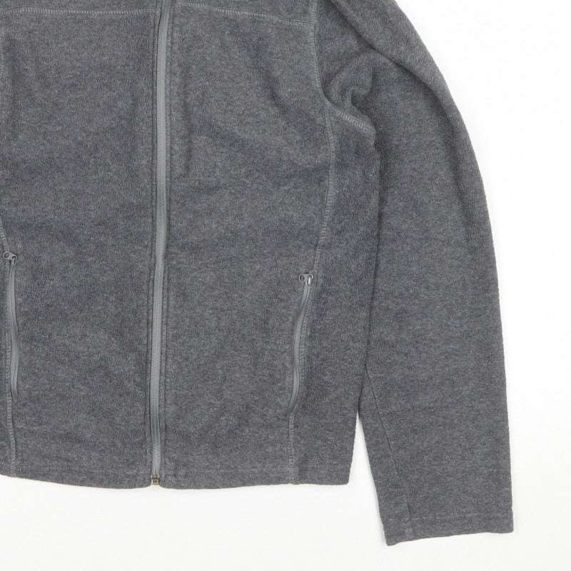 Quechua Men’s Grey M Full Zip Fleece Hiking Basic Jacket