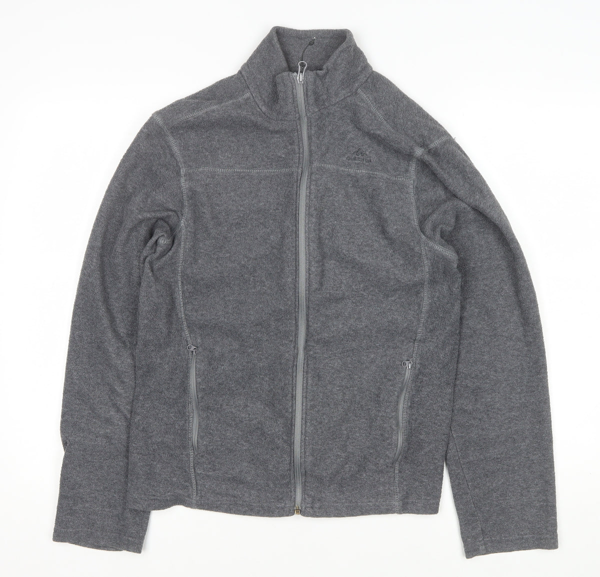 Quechua Men’s Grey M Full Zip Fleece Hiking Basic Jacket