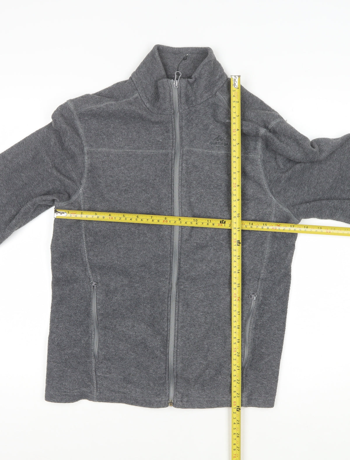 Quechua Men’s Grey M Full Zip Fleece Hiking Basic Jacket