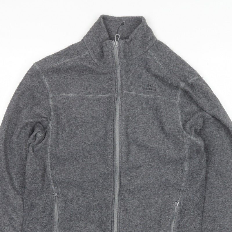 Quechua Men’s Grey M Full Zip Fleece Hiking Basic Jacket