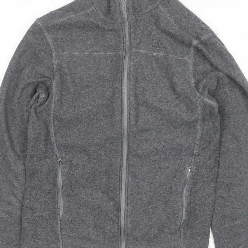 Quechua Men’s Grey M Full Zip Fleece Hiking Basic Jacket