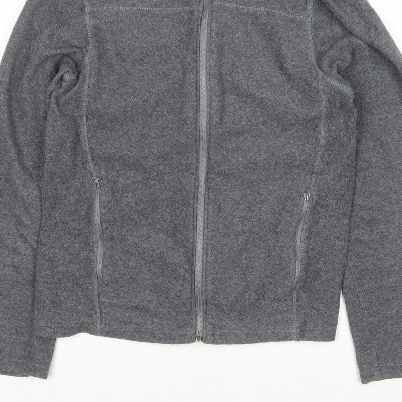 Quechua Men’s Grey M Full Zip Fleece Hiking Basic Jacket