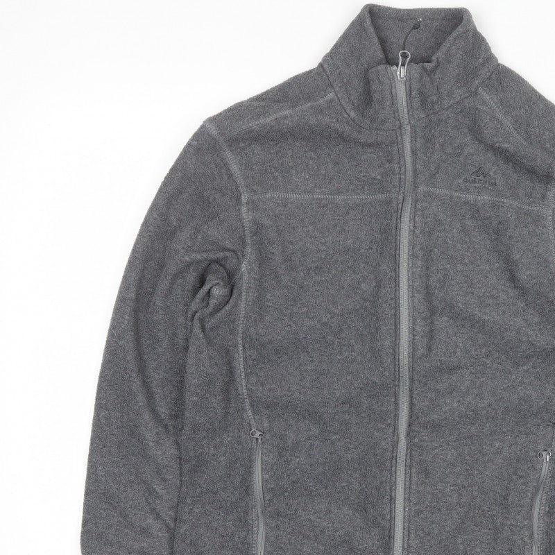 Quechua Men’s Grey M Full Zip Fleece Hiking Basic Jacket
