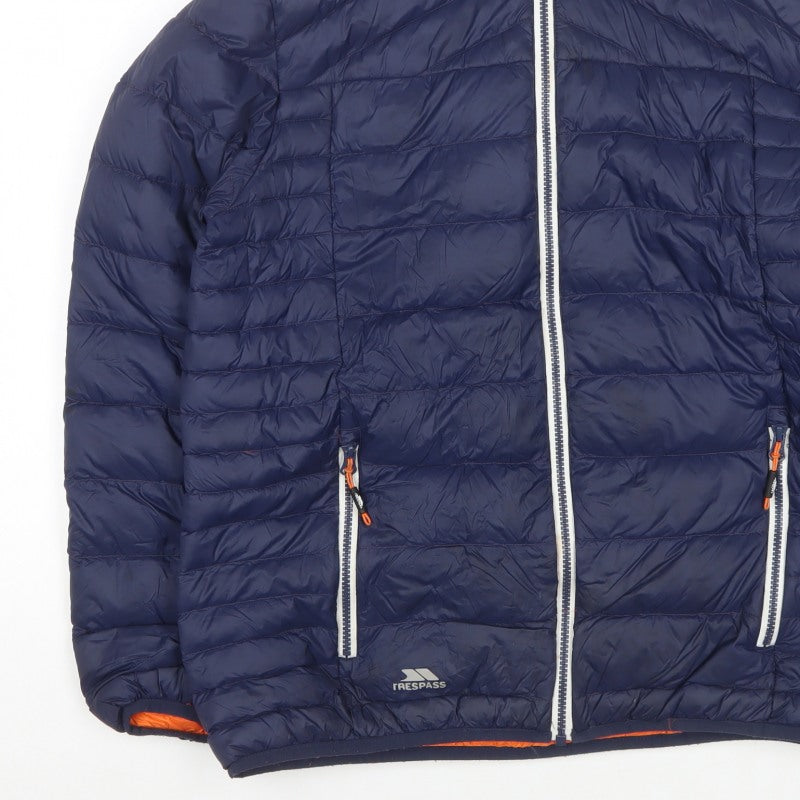 Trespass Men’s Blue 2XS 650 Fill Down Hooded Puffer Jacket