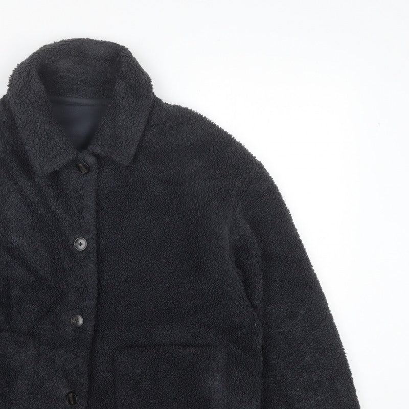 Uniqlo Women’s Black L Teddy Fleece Button Front Jacket