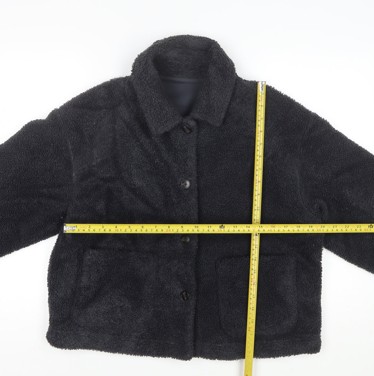Uniqlo Women’s Black L Teddy Fleece Button Front Jacket