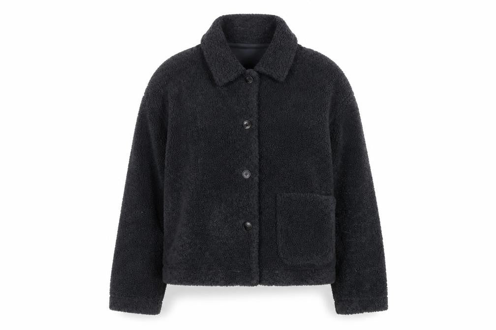 Uniqlo Women’s Black L Teddy Fleece Button Front Jacket