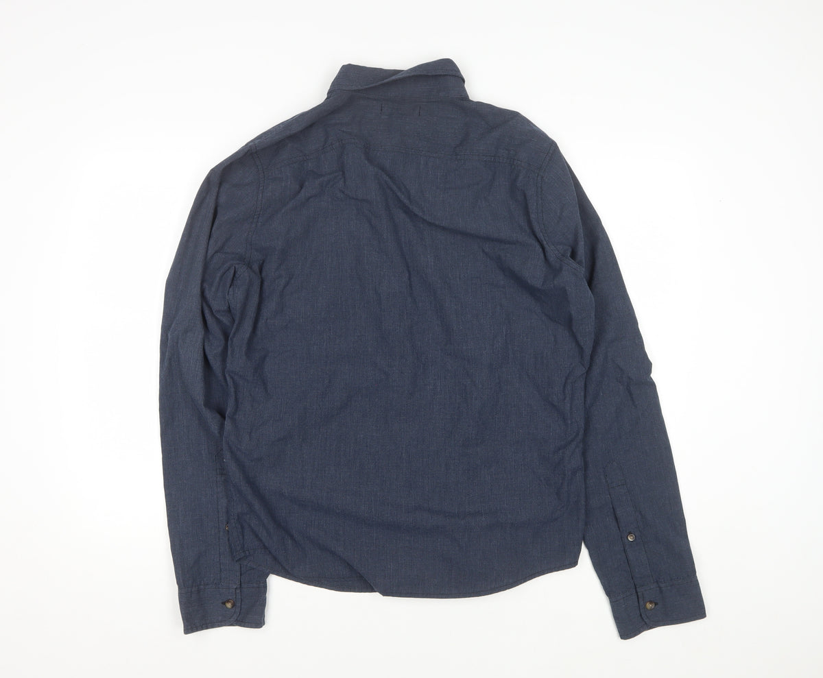 Hollister Men’s Blue L Chambray Button-Down Long Sleeve Shirt