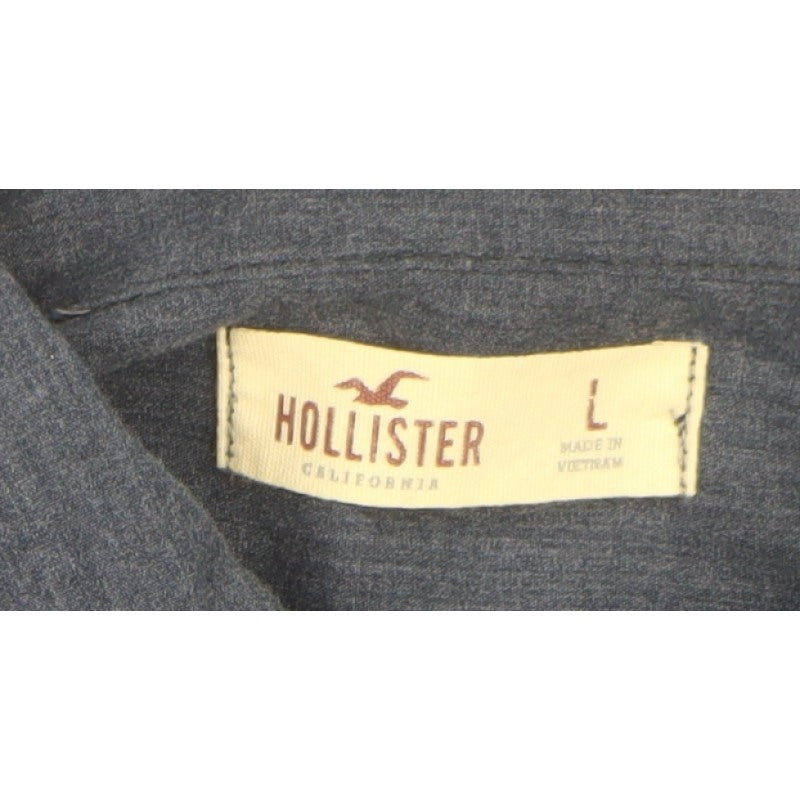 Hollister Men’s Blue L Chambray Button-Down Long Sleeve Shirt