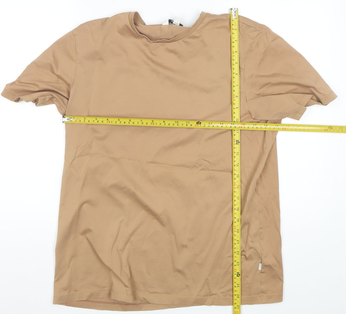 Autograph Men Beige L Supima Cotton Basic Crew Neck T-Shirt