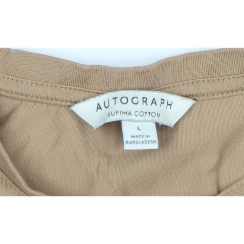 Autograph Men Beige L Supima Cotton Basic Crew Neck T-Shirt