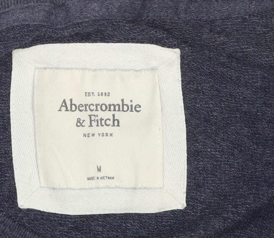 Abercrombie & Fitch Women’s Blue M Sequin Logo Pullover Sweatshirt