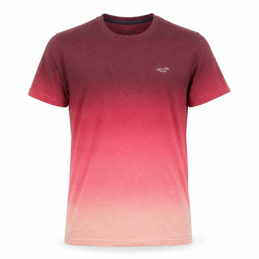Hollister Men’s Red Ombre Logo Crew Neck Cotton T-Shirt Size M