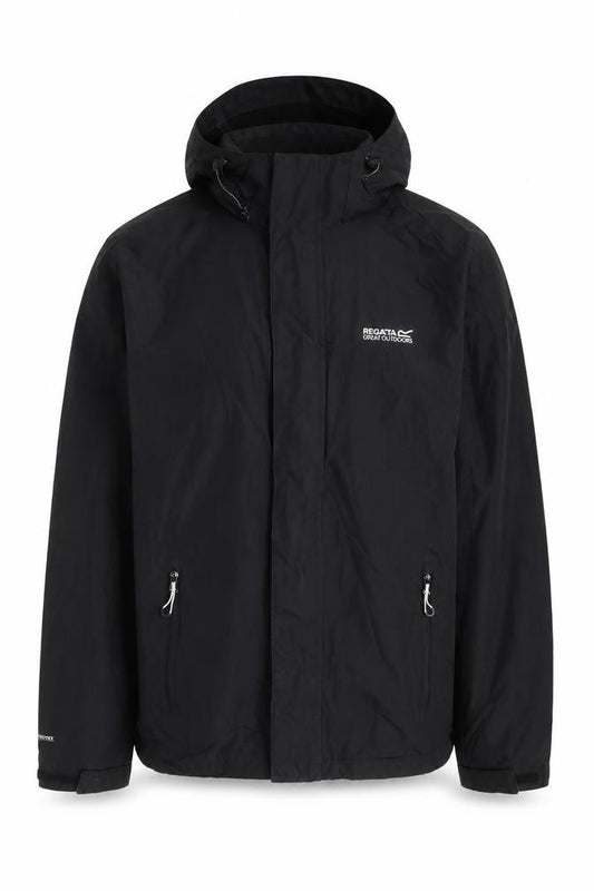 Regatta Men’s Black M Waterproof Hooded Rain Jacket Outdoor