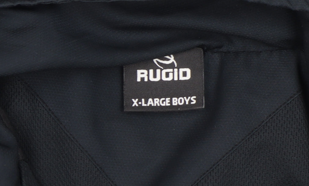 RUGID Boys Navy White XL Hooded 1/4 Zip Windbreaker Jacket