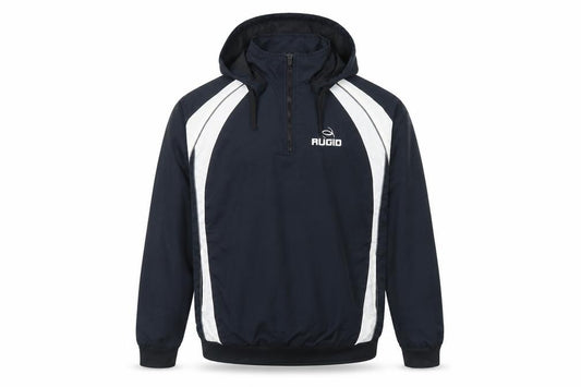 RUGID Boys Navy White XL Hooded 1/4 Zip Windbreaker Jacket