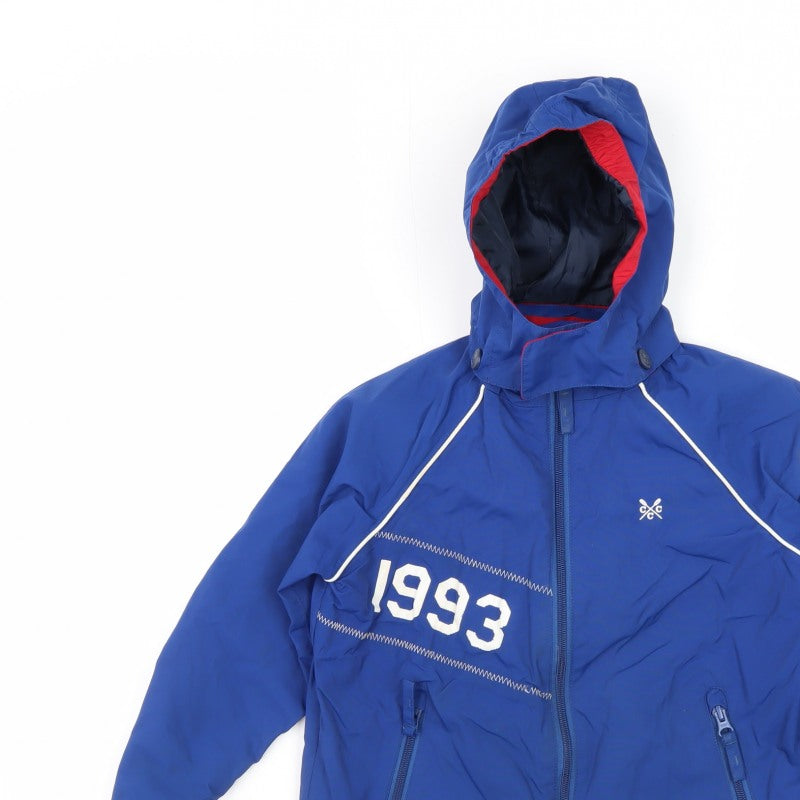 Crew Clothing Co Boys Blue Age 7 Hooded Basic Jacket Full Zip Fleece Lined
