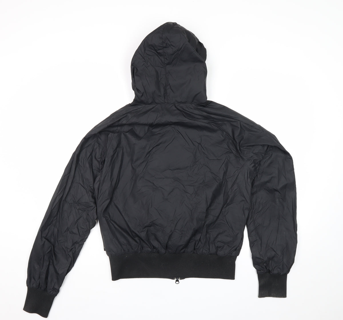 Nike Boys Black 11-12 Years Hooded Bomber Jacket Full Zip Logo