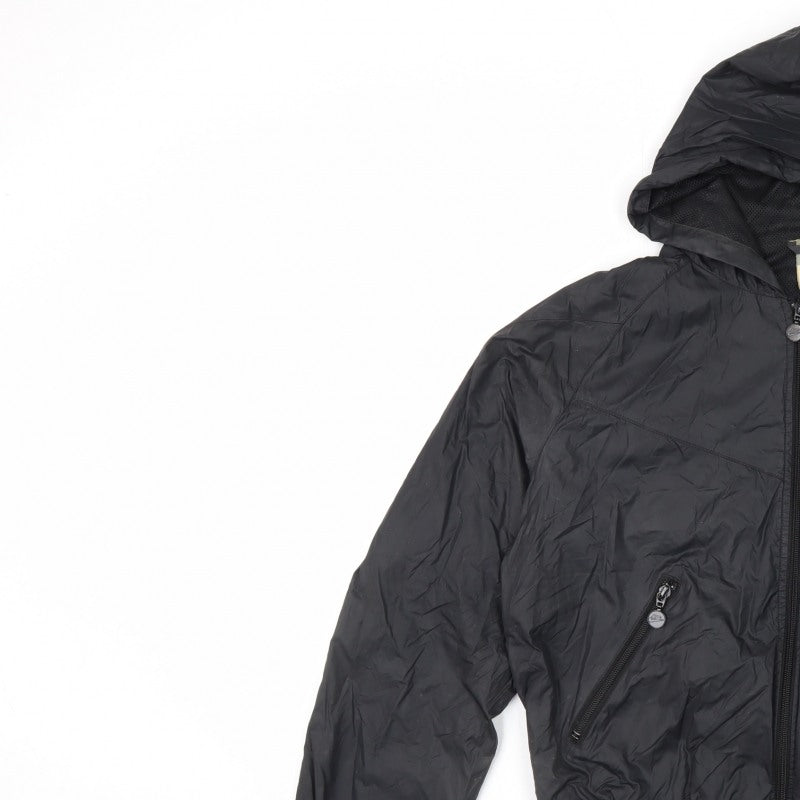 Nike Boys Black 11-12 Years Hooded Bomber Jacket Full Zip Logo