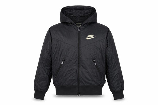 Nike Boys Black 11-12 Years Hooded Bomber Jacket Full Zip Logo