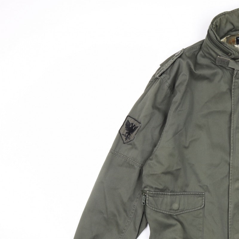 Lee Cooper Men's Green L Military Bomber Jacket Full Zip