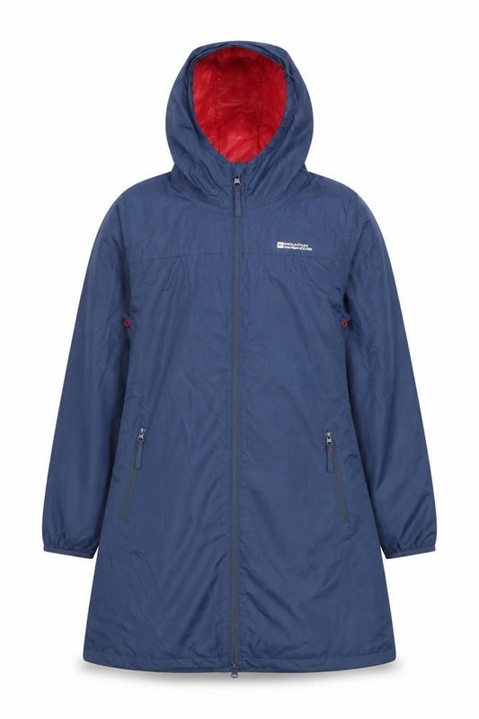 Mountain Warehouse Girls Blue 11-12 Years Long Hooded Waterproof Rain Coat