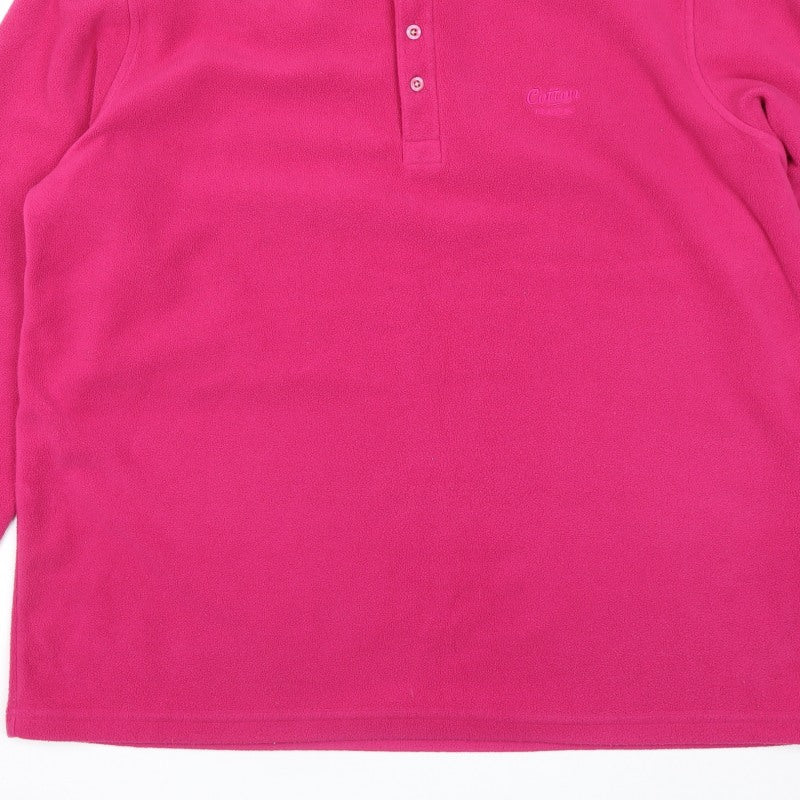 Cotton Traders Men’s Pink XL Fleece Henley Button Sweatshirt