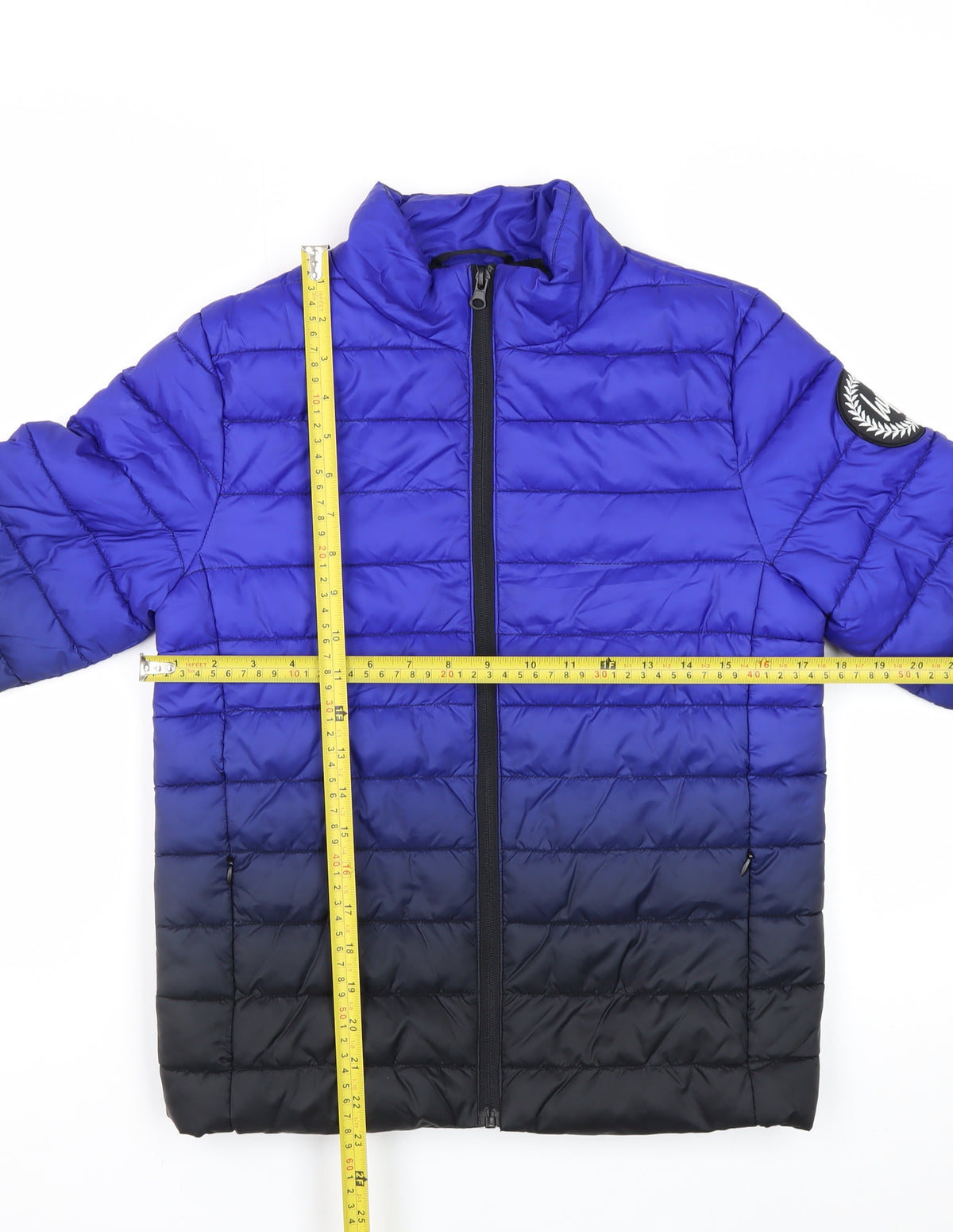 Hype Boys Blue & Black 7-8 Years Puffer Jacket Full Zip