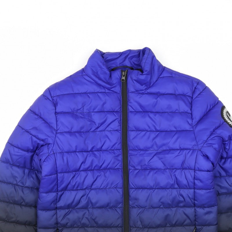Hype Boys Blue & Black 7-8 Years Puffer Jacket Full Zip