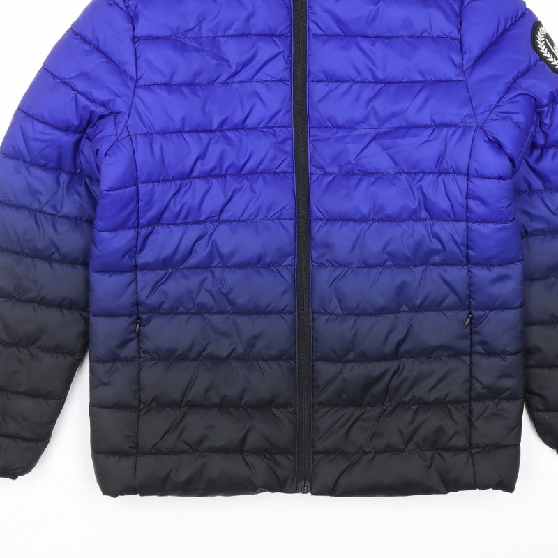 Hype Boys Blue & Black 7-8 Years Puffer Jacket Full Zip