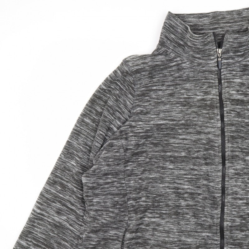 Bonmarché Men’s Grey Marl XL Fleece Full Zip Stand Collar Jacket