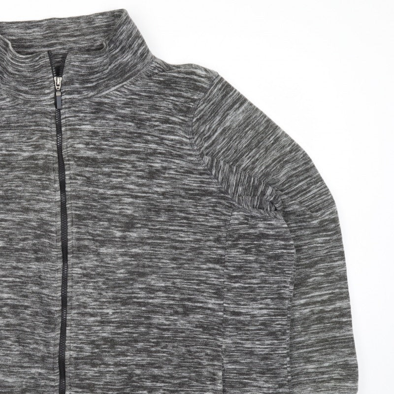 Bonmarché Men’s Grey Marl XL Fleece Full Zip Stand Collar Jacket