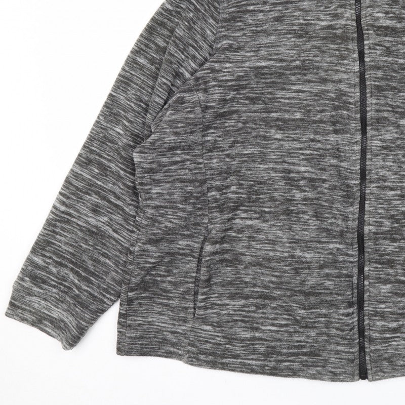 Bonmarché Men’s Grey Marl XL Fleece Full Zip Stand Collar Jacket