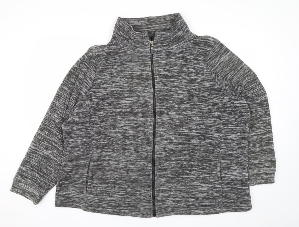 Bonmarché Men’s Grey Marl XL Fleece Full Zip Stand Collar Jacket