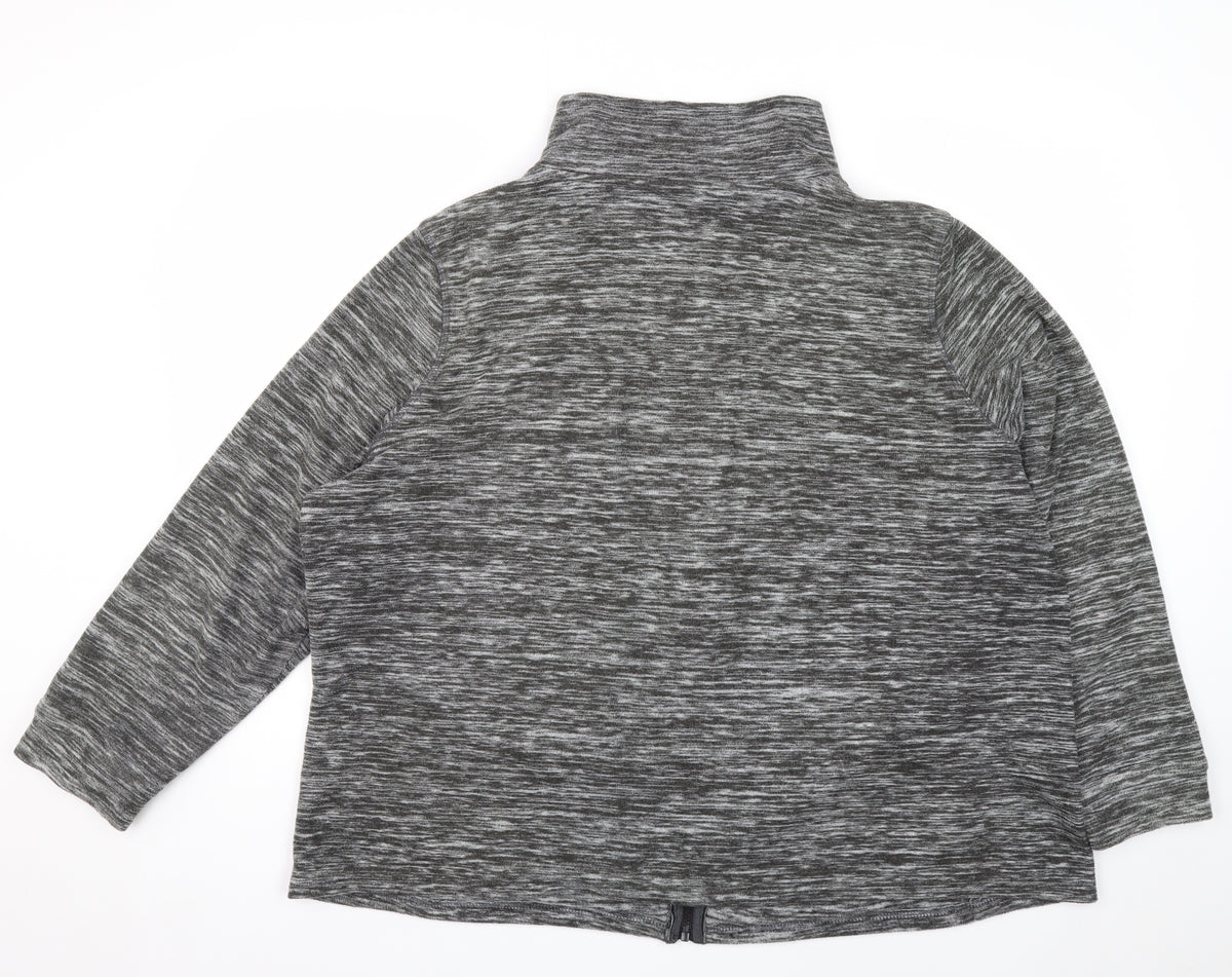 Bonmarché Men’s Grey Marl XL Fleece Full Zip Stand Collar Jacket