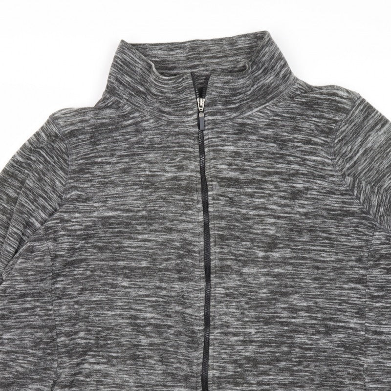 Bonmarché Men’s Grey Marl XL Fleece Full Zip Stand Collar Jacket