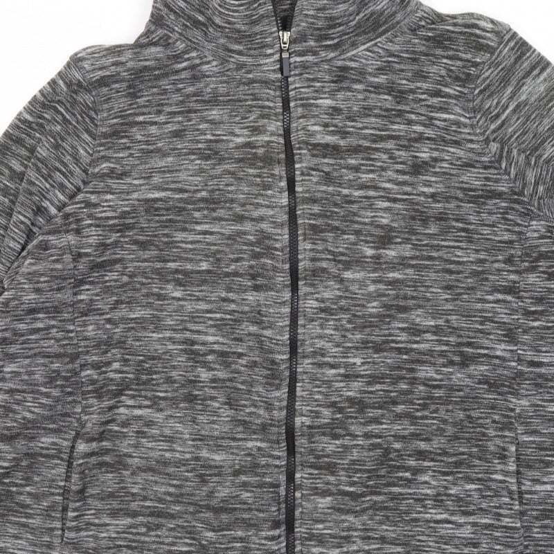 Bonmarché Men’s Grey Marl XL Fleece Full Zip Stand Collar Jacket
