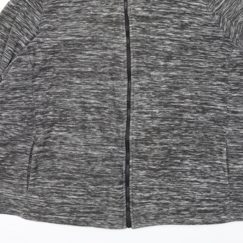 Bonmarché Men’s Grey Marl XL Fleece Full Zip Stand Collar Jacket