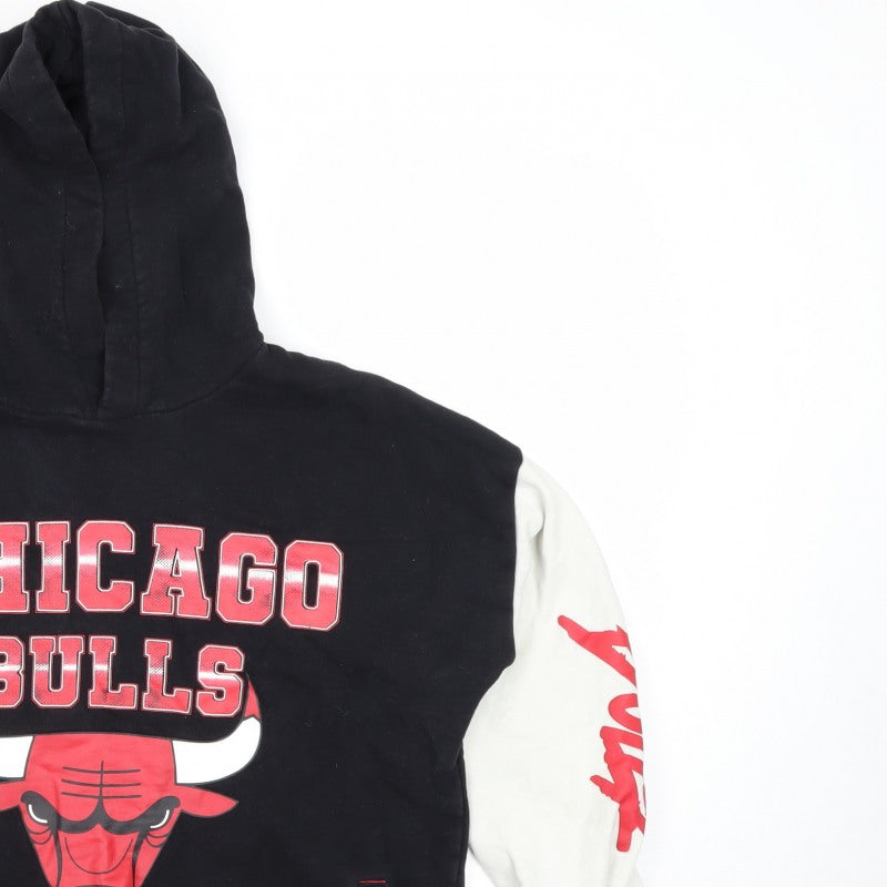NBA Boys Black Chicago Bulls 12-13 Years Pullover Graphic Hoodie