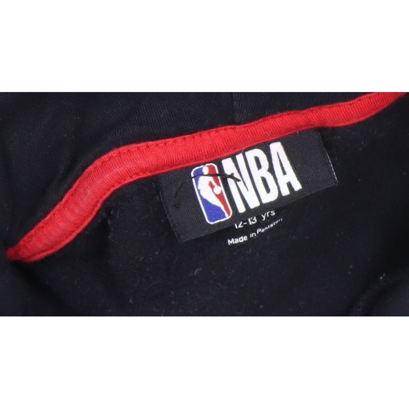 NBA Boys Black Chicago Bulls 12-13 Years Pullover Graphic Hoodie