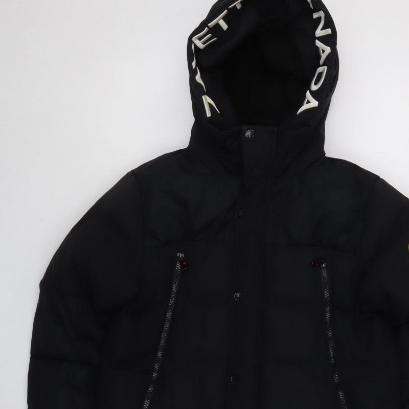 Zavetti Canada Boys Black M Puffer Jacket Hooded Winter Coat